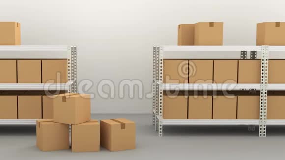 有货架和箱子的仓库视频的预览图