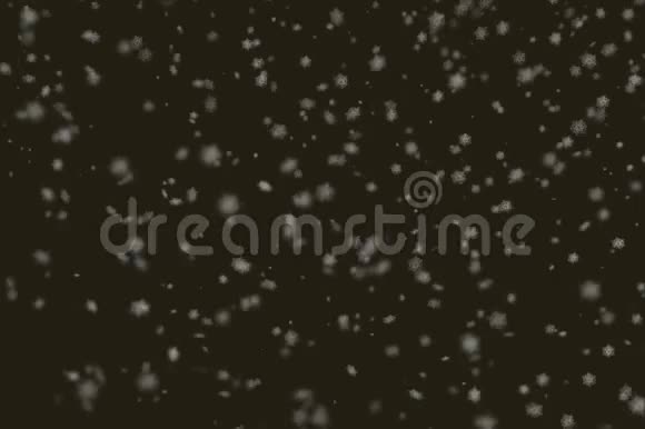 透明背景下雪花缓缓飘落的录像片段视频的预览图