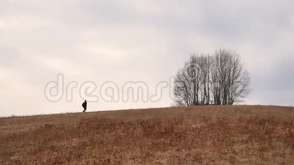 一个人用树爬上一座山视频的预览图