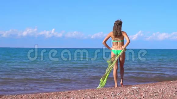 一个女人站在海边视频的预览图