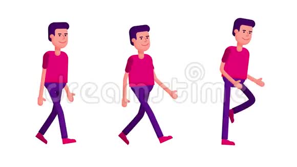 卡通人走路跑步环动画视频的预览图