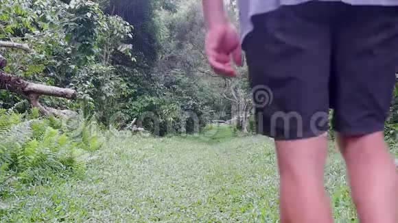 一个独自在丛林中行走的老人视频的预览图