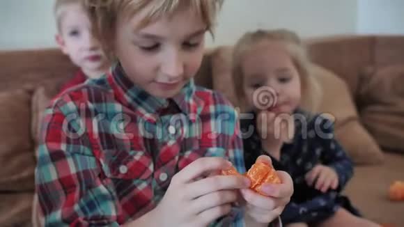 孩子们在家吃橘子视频的预览图