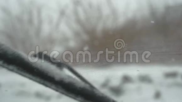 大雪从车窗下了下来视频的预览图