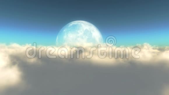 在云层中飞翔满月视频的预览图