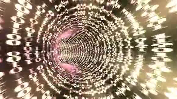 二进制代码隧道循环动画黄色视频的预览图