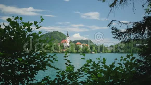 斯洛文尼亚的布莱德湖风景视频的预览图