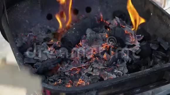 在烧烤扇里烧火视频的预览图