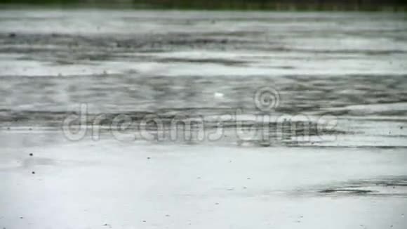 夏季靠近河岸的雨天视频的预览图