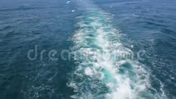 在海上的船后面浪视频的预览图
