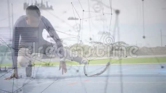 网络连接和假肢伸展的残疾运动员视频的预览图