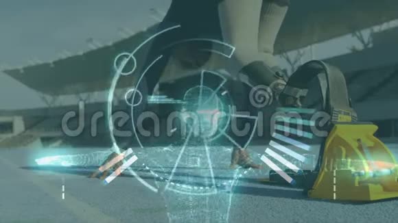 网络连接和带假腿的运动员后台运行视频的预览图