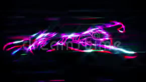 猎豹跑遍大草原霓虹灯闪光画卡通动画无缝隙无止境的循环新的质量独特的手工制作视频的预览图