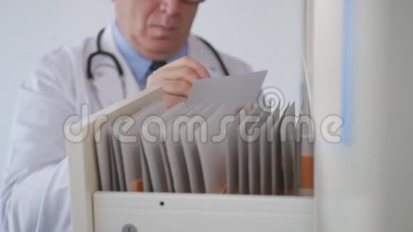 医生在医院房间里写医疗食谱时动作缓慢视频的预览图