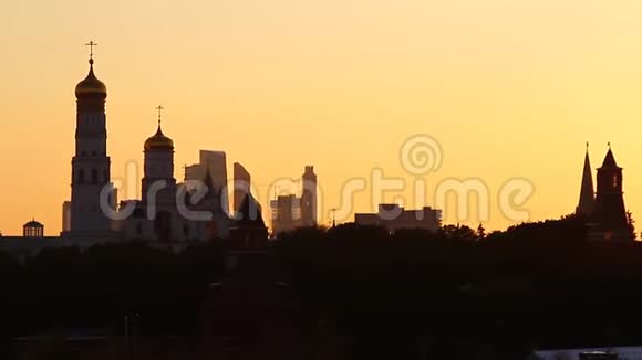 日落时莫斯科市中心视频的预览图