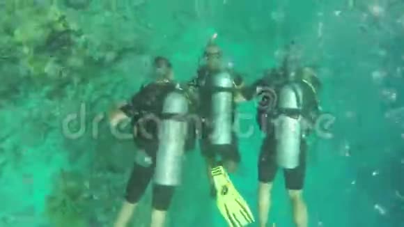 三个人在海里潜水视频的预览图