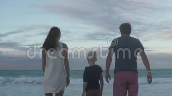 一家人举起双手向大海视频的预览图