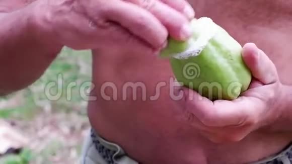 一个人切一块绿色蔬菜视频的预览图