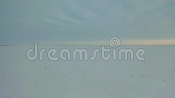 孤独的人走着扔雪地沙漠视频的预览图