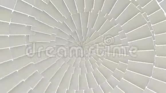 抽象CGI运动图形和循环动画背景与白色立方体在螺旋排列隧道无缝环视频的预览图
