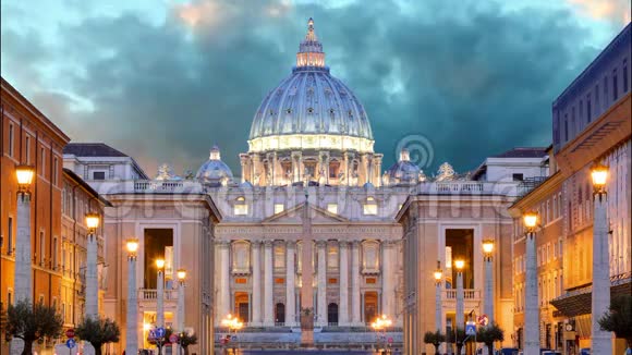 梵蒂冈罗马圣彼得大教堂时间流逝视频的预览图