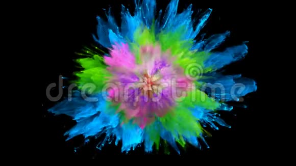 彩色爆炸彩色烟雾系列爆炸流体粒子阿尔法哑光视频的预览图