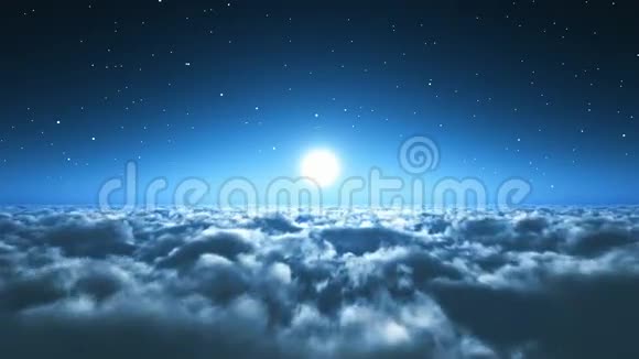 云层上方的夜间飞行视频的预览图