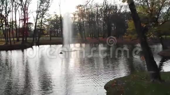 有湖和喷泉的城堡视频的预览图
