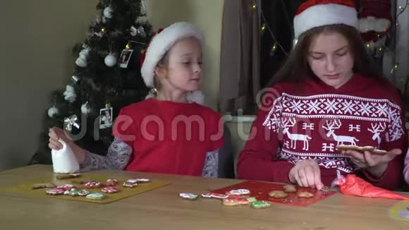 孩子们装饰圣诞饼干视频的预览图