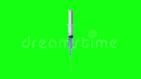 医用注射器在绿色屏幕上视频的预览图