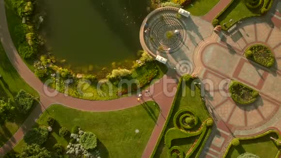 从上面看花园公园池塘视频的预览图