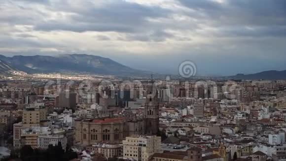 马拉加城市景观马拉加城市景观西班牙视频的预览图