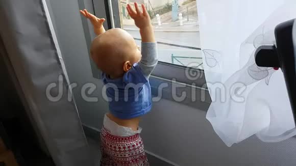 婴儿透过窗户看视频的预览图