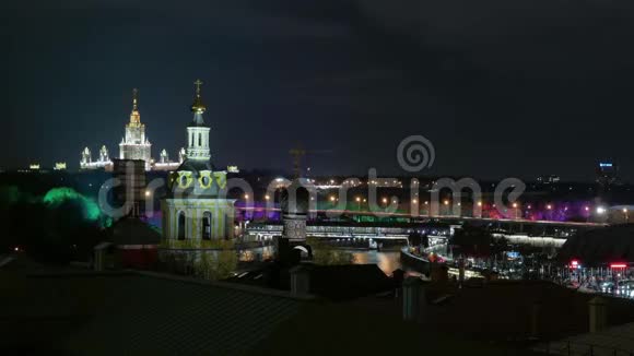 时光流逝莫斯科夜景视频的预览图