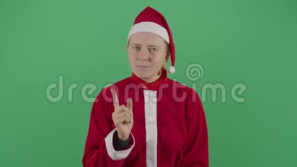 女人圣诞老人没有手指视频的预览图