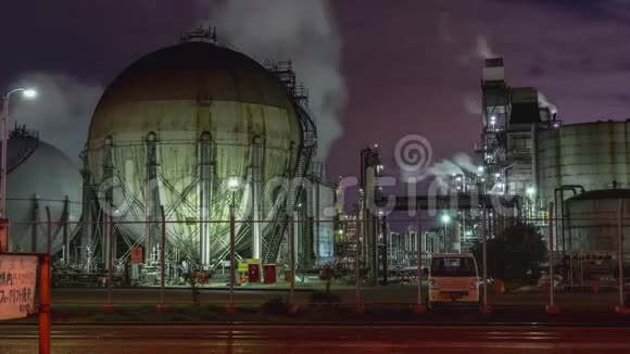 夜间工业川崎时间间隔4K视频的预览图