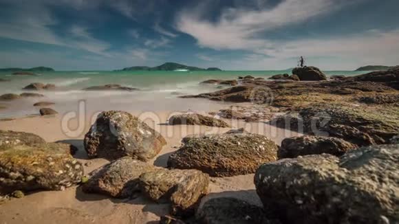夏日海滩旅游观光港全景4k时间流逝泰国视频的预览图