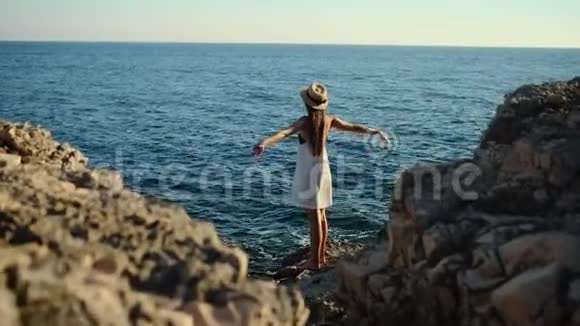 复兴和自由女孩独自与大海视频的预览图