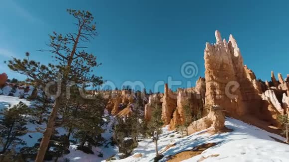 冬天的布莱斯峡谷美国犹他州视频的预览图