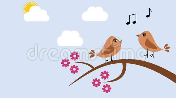 鸟儿在春天歌唱视频的预览图