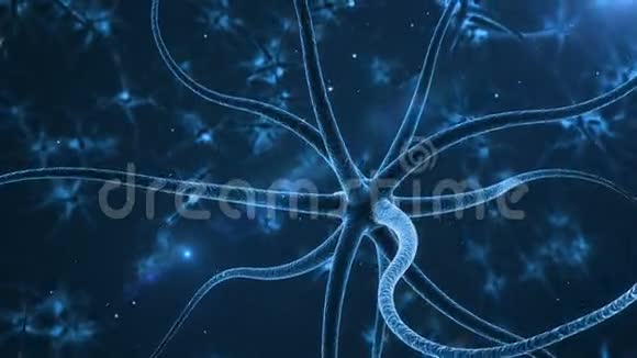 带有电脉冲的蓝色神经元视频的预览图