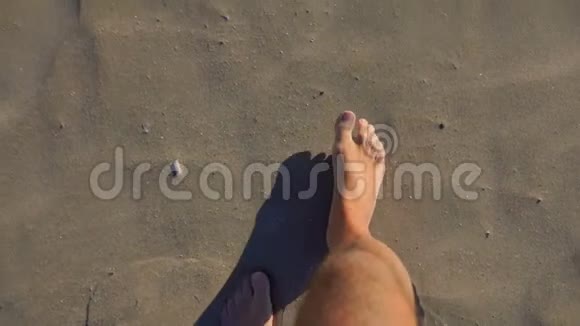 公脚沿海沙行走视频的预览图