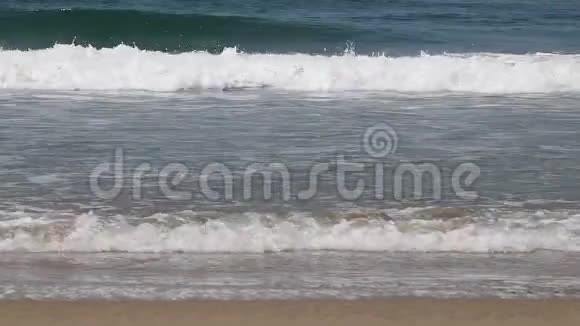海浪冲到海滩上视频的预览图
