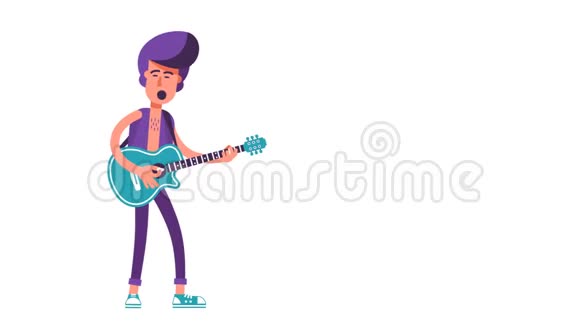 音乐家弹吉他动画循环视频的预览图