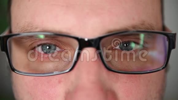 戴眼镜的人的眼睛脸上有情绪面部肌肉视频的预览图