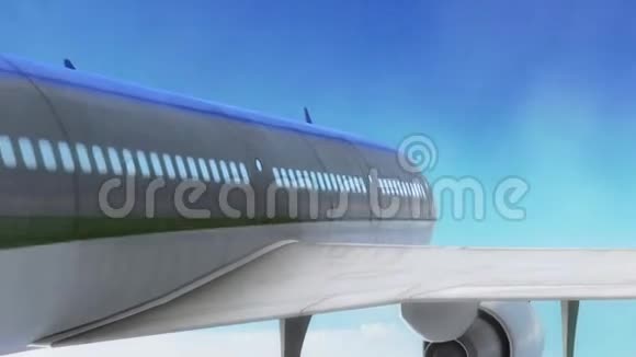 空中客机空中云蓝后关3D渲染动画视频的预览图