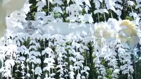 白红新娘花束和新郎布托尼埃视频的预览图