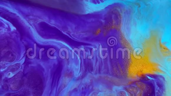 现代流体艺术品带有彩色波浪的抽象纹理色彩斑斓的背景艺术丙烯酸液体背景视频的预览图