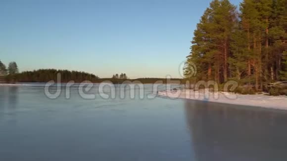 卡累利亚湖森林的美丽自然视频的预览图