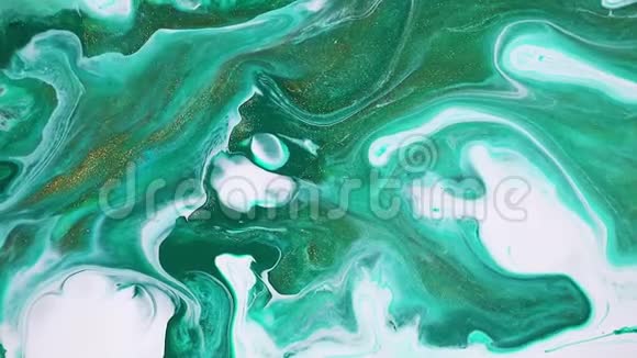 流体艺术绘图镜头现代丙烯纹理与流动效果液体油漆混合艺术作品与飞溅和漩涡视频的预览图